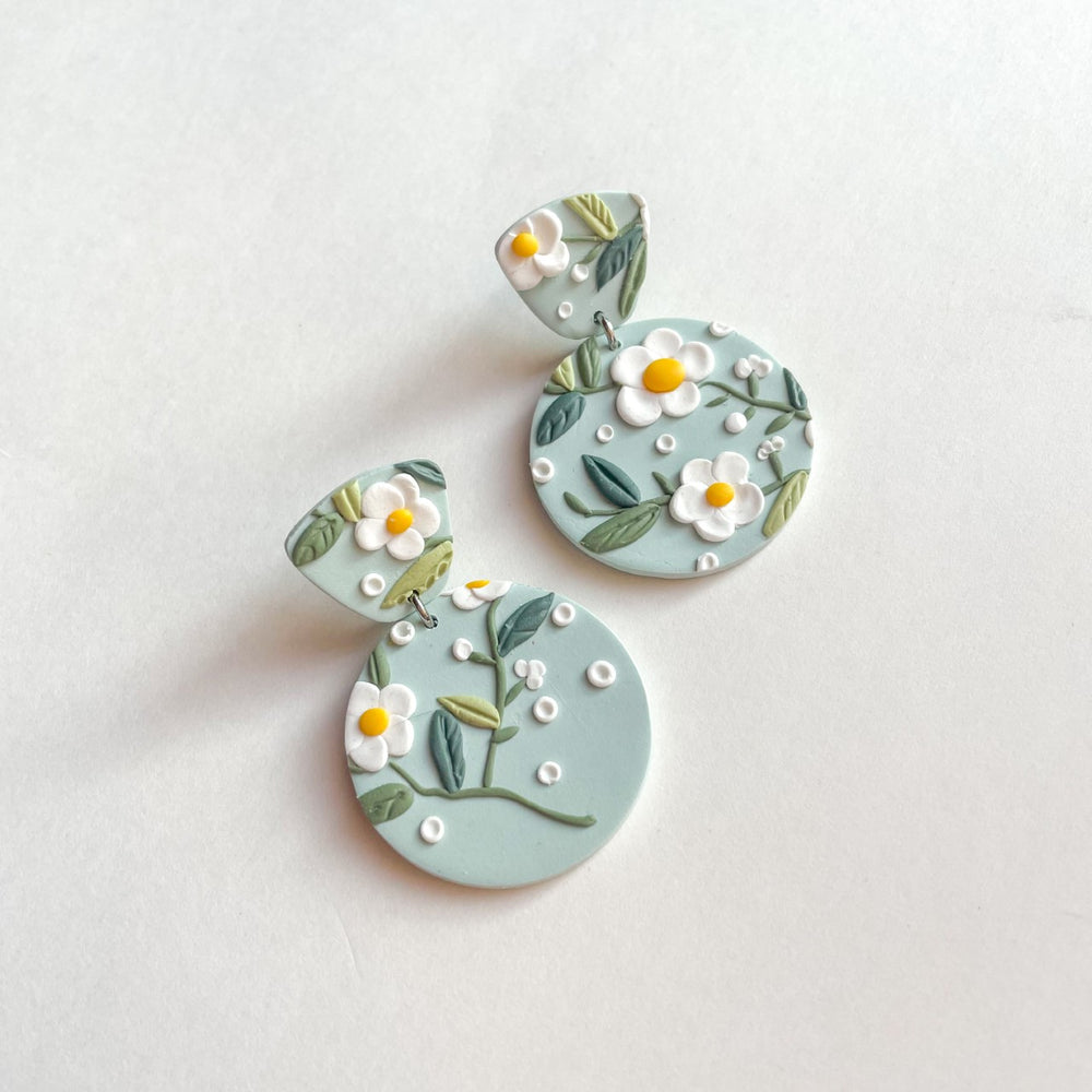 Prairie Clay Floral Earrings