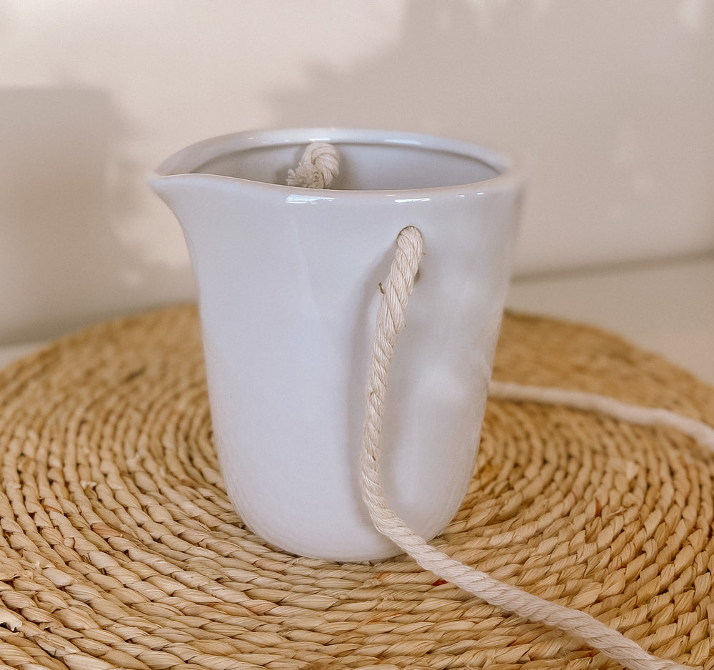 White Glazed Hanging Ceramic Pot