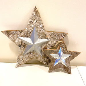Wooden Star with metal star accent
