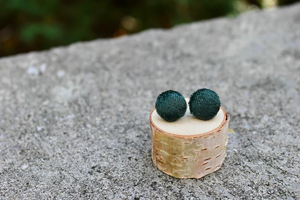 Vintage Acorn Button Stud Earrings