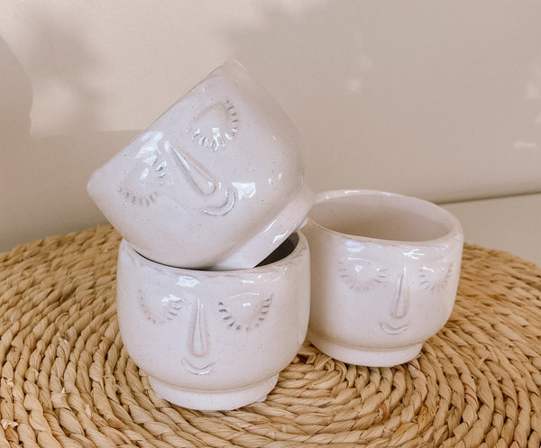 Mini Face Ceramic Container